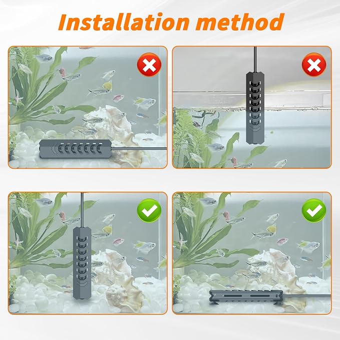 Upgraded 10W Intelligent Aquarium Heater,59°F-93°F Submersible Fish Tank Heater with Intelligent Digital Display Controller and Auto Power Off for 1-3 Gallon Freshwater Saltwater Fish Tanks