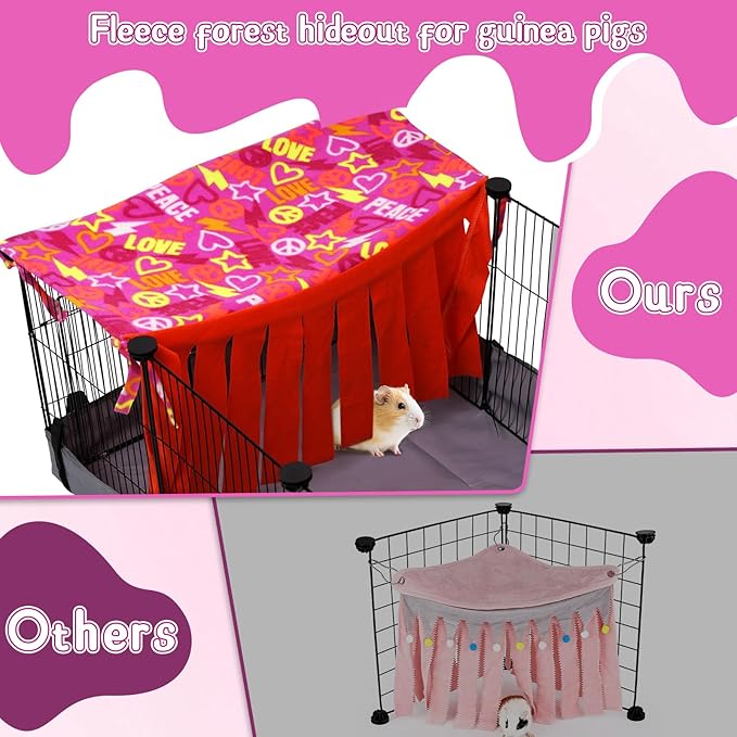 NAPLORD Guinea Pig Hideout, Guinea Pig Fleece Forest,1x2 C&C Fleece Forest for Guinea Pigs, Hedgehog, Bunny,Small Pets