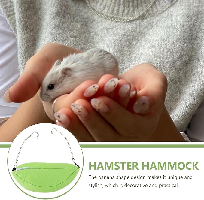 2pcs Hamster Hammock Hanging Cotton Warm Bed Small Animal Shelter Yellow-Green Fruit Shape for Winter Cage Accessories