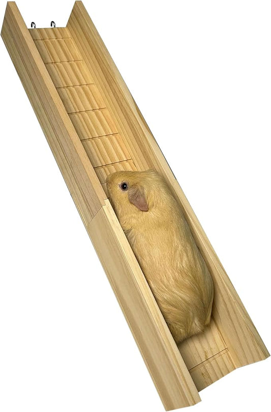 Guinea Pig Cage Bridge, Small Animal Wooden Ladder Ramp, Guinea Pig Cage Accessories Second Floor Link Bridge for Guinea Pigs, Ferrets, Hamsters (60CM/23.6IN)
