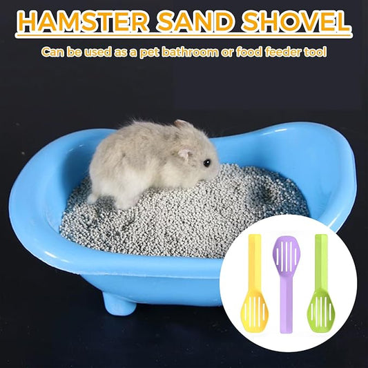 9Pcs Bathing Sand Scooper for Hamsters, Small Pet Grooming | Hamster Bedding Scooper,Pet Cleaning Tool,Small Pet Grooming