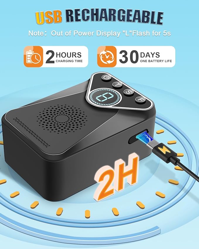 2026 Upgraded Anti Barking Device for Dogs, Ultrasonic Dog Bark Deterrent Device with 9 Modes&33FT Range, Rechargeable Barking Control, Safe&Humane Dog Barking Deterrent Devices Barking Silencer