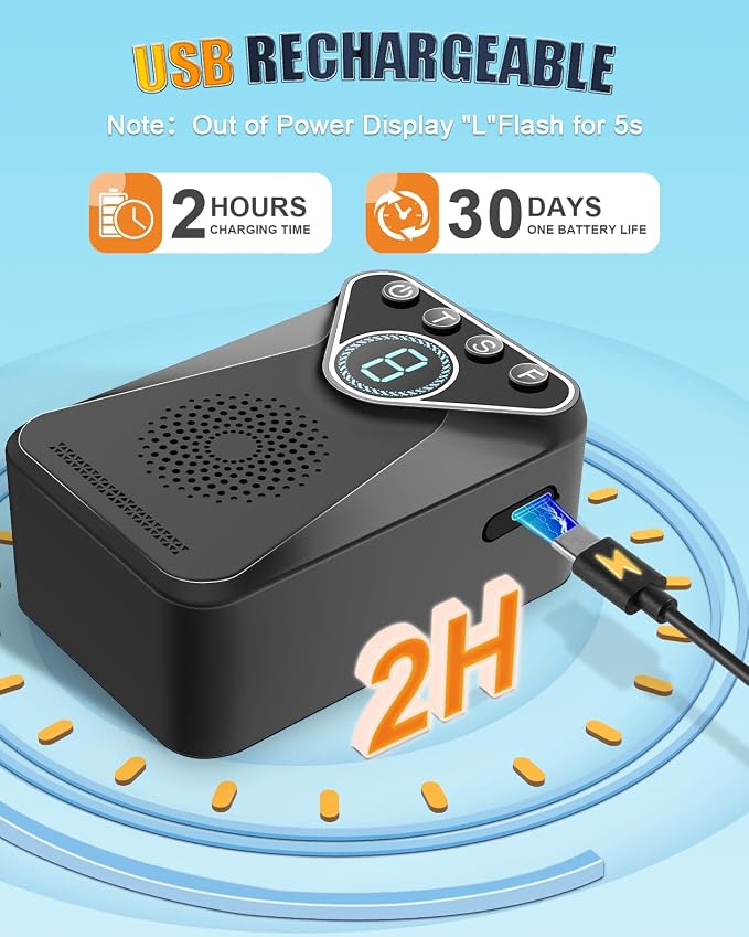 Anti Barking Device for Dogs - 9 Modes 33 FT Range Ultrasonic Anti Barking Deterrent, Rechargeable Bark Control Device, Waterproof Dog Barking Deterrent Devices Barking Silencer for Indoor&Outdoor