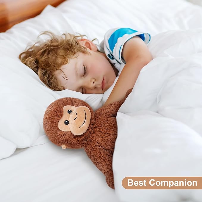 SuzziPals Heatable & Coolable Monkey Stuffed Animal, Microwavable Heating Pad Plushies for Soothing & Relaxation, Lavender Scented Stuffed Plush Toys, Monkey Gifts Boys Girls