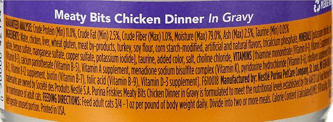 Friskies Chicken Dinner in Gravy Meaty Bits, 5.5 Oz (Pack of 3)