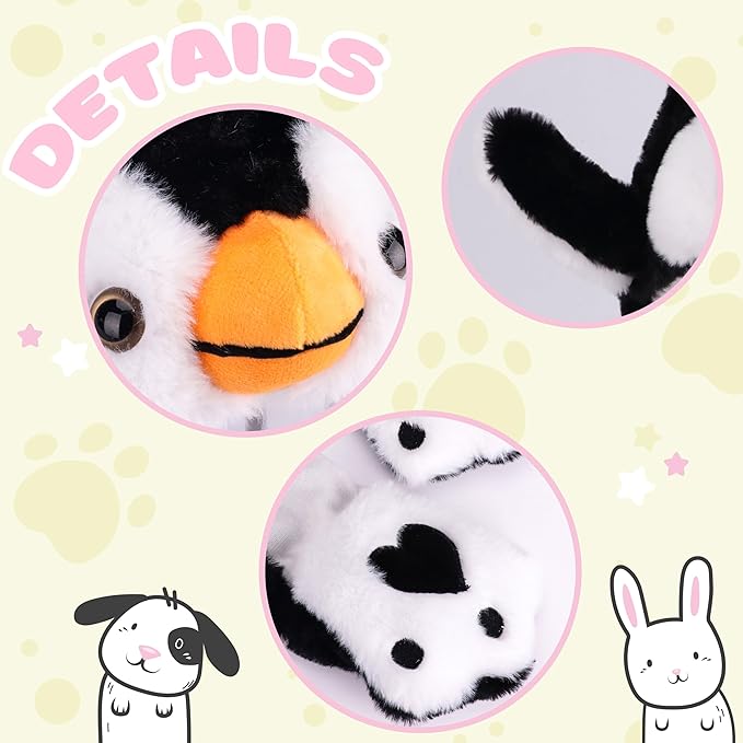 Bubblepompom Animal Hat with Ears Moving Jumping Pop Up Beating Hat Plush Holiday Cosplay Dress Up Funny Gift for Kids
