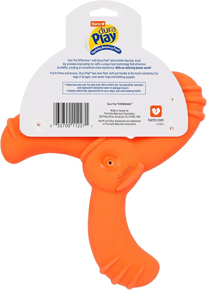 Hartz DuraPlay Bacon Scented Dog Toys, Medium/Large (Colors May Vary) All Breed Sizes (Pack of 3)