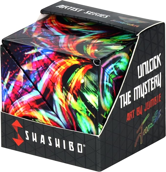 Shashibo Shape Shifting Box - Award-Winning STEM Fidget Toy with Ultra Strong Magnets - Puzzle Cube Transforms Into 100+ Shapes, Perfect Sensory Gift for Kids, Teens, and Adults (Cosmic Surfer)