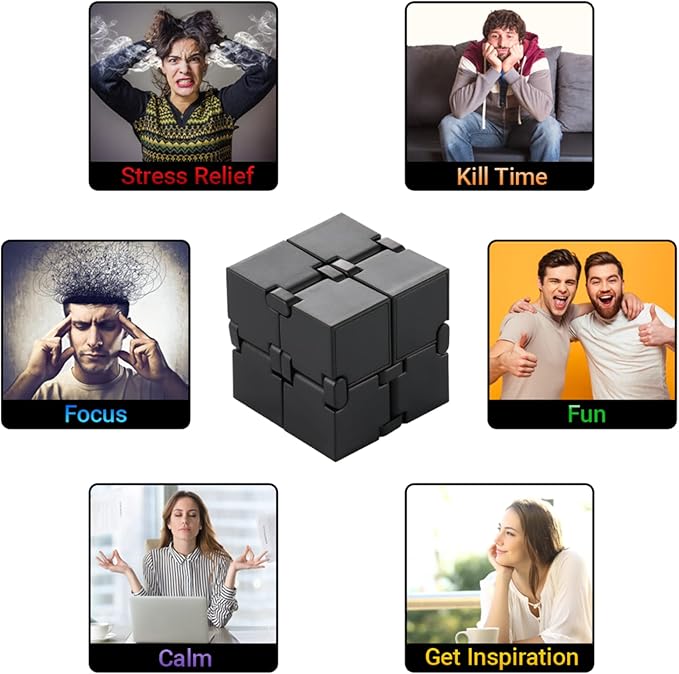 Infinity Cube Sensory Fidget Toy, EDC Fidgeting Game for Kids and Adults, Cool Mini Gadget Best for Calming and Stress Relief and Kill Time, Autism Toys Dementia Gift Stocking Stuffers