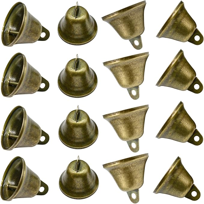Maydahui 35 PCS Vintage Bronze Jingle Bells (1.7 X 1.5 Inches) for Dog Doorbell Potty Training Housebreaking Making Wind Chimes Christmas Bell
