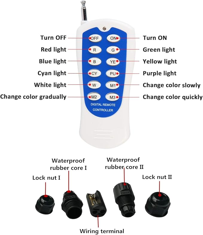 Underwater Light 18W RGB Waterproof Grade IP68 LED Color Changing Spot Light Landscape Lighting Suitable for Swimming Pools, Fountains, Waterfalls, Aquariums（Not Include Transformer）