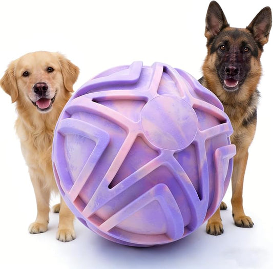 Dog Balls Bouncy Floating Fetch Toy, Interactive Rubber Ball, Durable TPR Foam for Outdoor & Water Play, 7 Inch (18cm) Size, Non-toxic & Gentle On Teeth for Large Dog Breed (Pink & Purple Ombre)