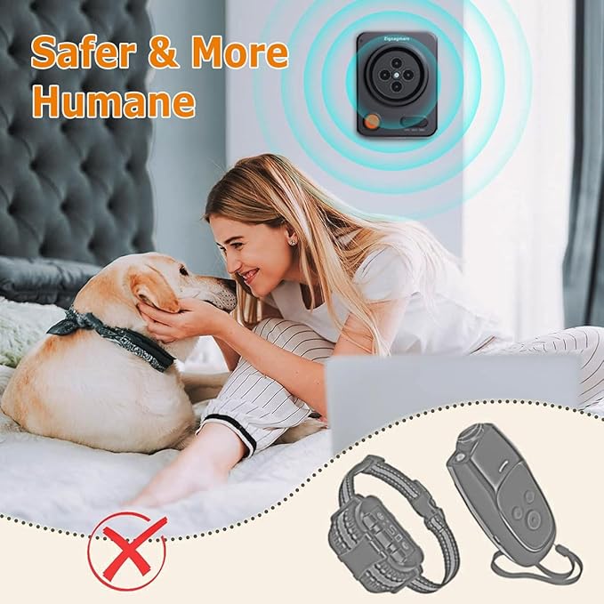 Anti Barking Devices, No Need App, Instant Use - 3 Modes Ultrasonic Dog Bark Deterrent Devices, Auto Barking Stopper Up to 33ft Range, Waterproof Bark Control Device for L/M/S Dogs, Indoor Outdoor