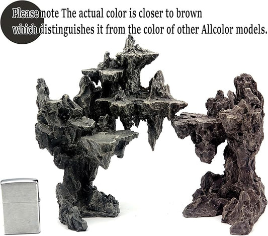 Allcolor Fish Tank Decor Rocks.Aquarium Decoration Model.Easy Superior Aquascape (Elf Island)