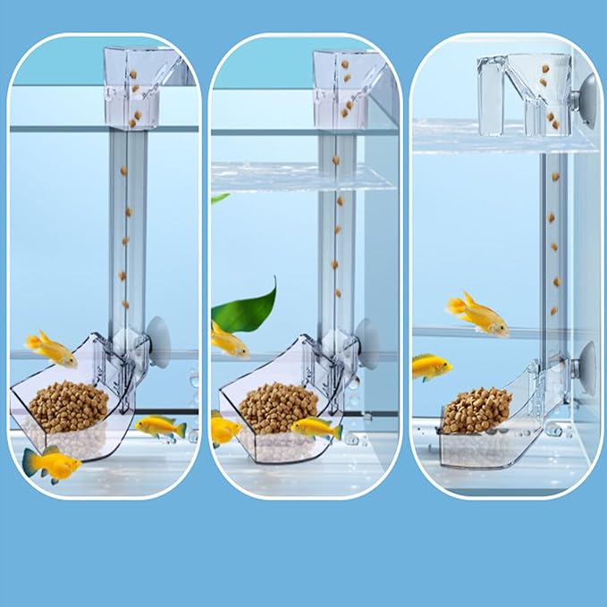 300MM Aquarium Feeding Tube Fish Feeder Tube Clear Acrylic Shrimp Feeding Tube with Hooks and Suction Cups for Aquarium Fish Tank Feeder