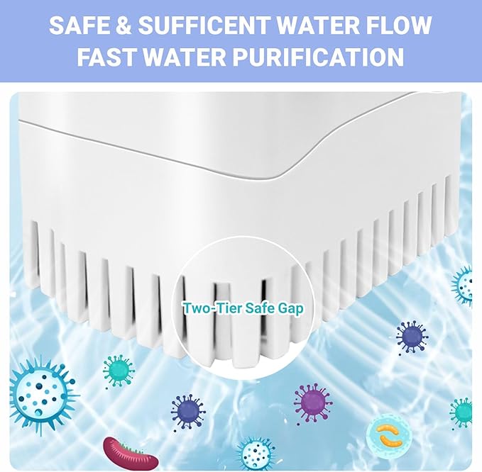 GOZILLA 265GPH Turtle Tank Filter,16W High Flow-Rate Adjustable Turtle Filter Fish Tank Filter, Silent Waterfall Aquarium Filter for Low Water Level Tank from 30 to 55 GAL.(White)