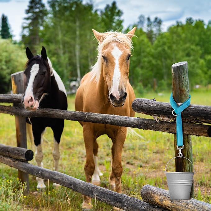 10 Pieces Horse Bucket Straps for Horse Stalls Adjustable Bucket Strap Nylon Horse Trailer Ties Horse Hanging Strap for Water Bucket Horse, Hay Nets, Water Buckets, Horse Outdoor Feeders