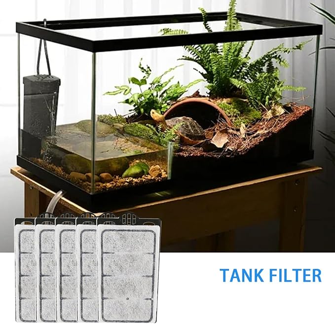 Small Aquarium Filter 5 PCS Replacement Plates, Turtle Tank Filter Cartridges, Fish Tank Filter Sponges, Suitable for 3.5W Low-Water Filter
