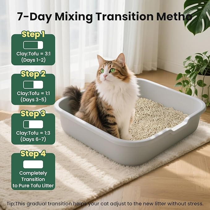 Gardner Pet Natural Tofu Cat Litter, 36LBS Cat Litter with Green Tea Extract – Dust-Free, Fast Clumping, and Odor Control for Multi-Cat Homes/6lbs x 6 Pack