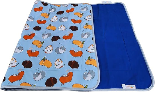 Tater Pets Guinea Pig Fleece Cage Liner - Tidy Mat - Lap Pad - Corner Pad - Absorbent - Machine Washable - for Guinea Pigs and Hedgehogs (Piggie Party, 2x6 C&C (28"x 84"))