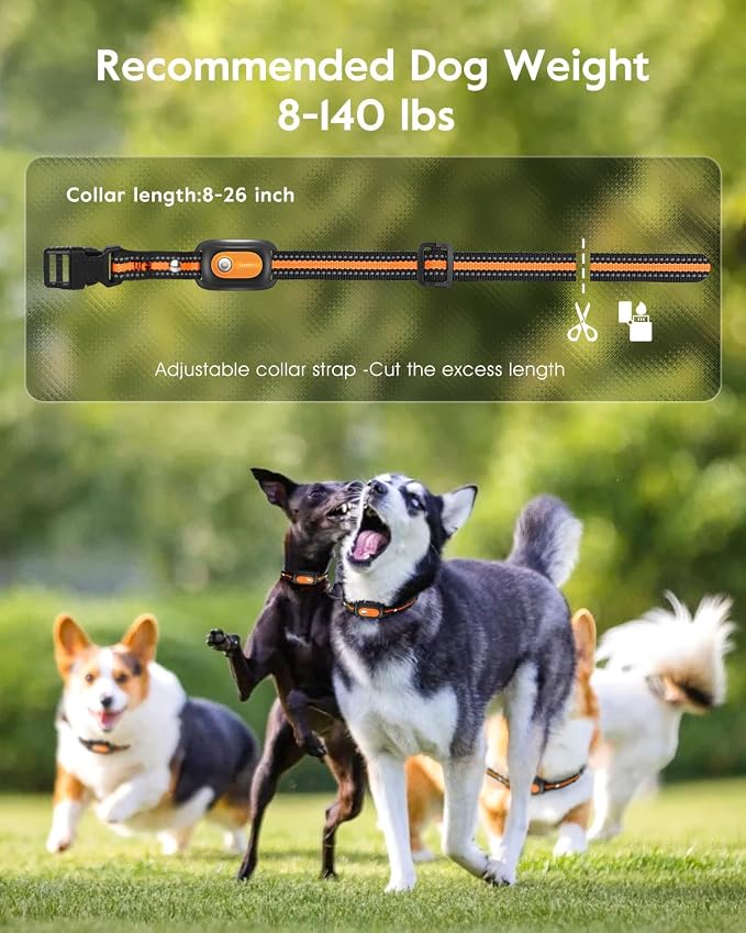SLOPEHILL Dog Shock Collar - 4200FT Dog Training Collar with Remote,IPX8 Waterproof E-Collar with Beep,Vibration,Shock,Flash Light,No Shock Mode,Shock Collar for Small Medium Large Dog 8-140lbs,Orange