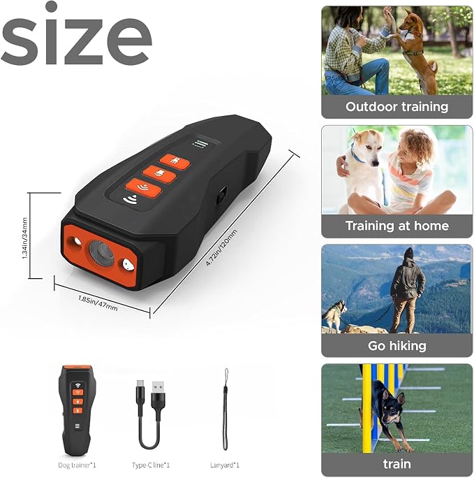 2026 Upgraded Anti Barking Device for Dogs, Ultrasonic Dog Bark Deterrent, Dog Bark Deterrent Devices, Best Anti-Barking Device, 3 Modes & LED Light Portable Indoor & Outdoor