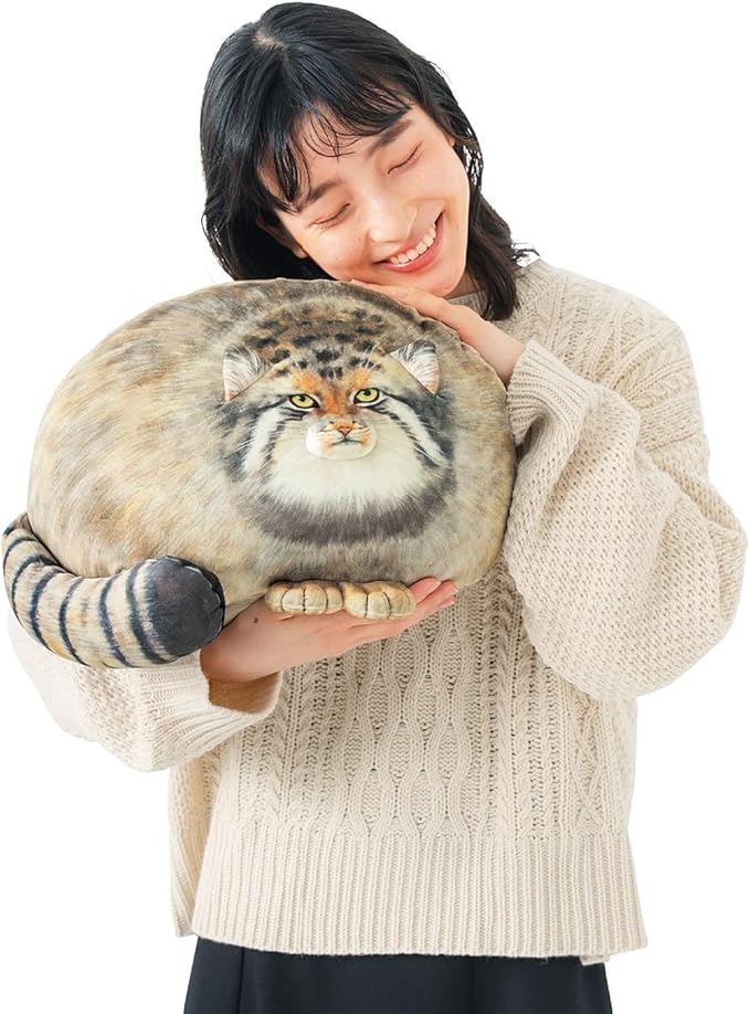 Pallas Cat Stuffed Animal, 45cm/18inch Steppe Cat Plush Cute Plushies for Girls,Kitten Soft Plush Throw Pillow Doll Big Plush Toy Decoration Doll Gift for Kids, Boys, Girls Birthday Christmas