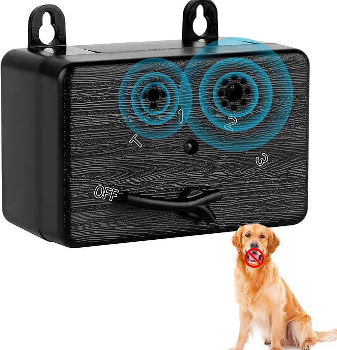 Anti Barking Device, 50 FT Ultrasonic Dog Barking Control Device, Neighbor Dog Silencer, 4 Modes Bark Box, Dog Barking Silencer for Indoor and Outdoor Use, Waterproof Dog Barking Deterrent O