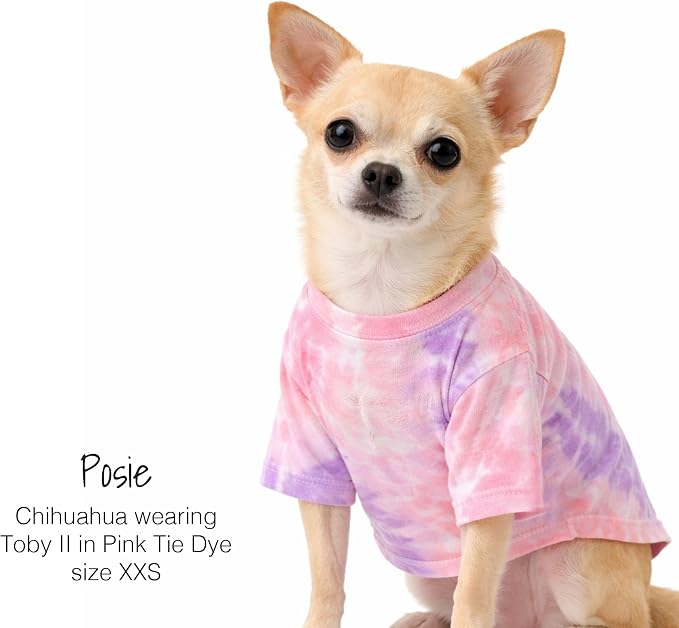 Pet Passion Toby II - The Perfect Tee, 3 Pack Short Sleeve Pet T-Shirt 100% Organic Cotton Tees Clothes for Small, Medium, Large Dogs, Pink Tie Dye, XX-Large (70-110 lbs)