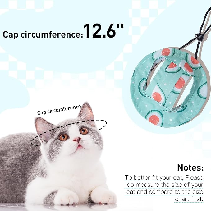 QBLEEV Cat Hats for Cats Only, Sphynx Hat with Ear Hole, Summer Cowboy Hats | Breathable kitten headwear mini sun sombrero caps, pet chihuahua sunscreen baseball outdoor climbing cap for birthday party