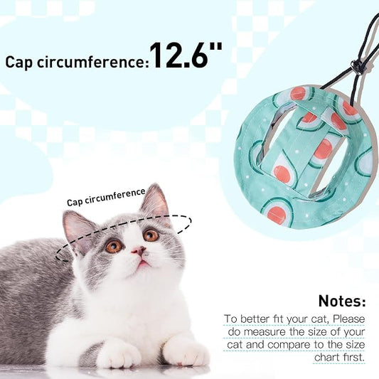 QBLEEV Cat Hats for Cats Only, Sphynx Hat with Ear Hole, Summer Cowboy Hats | Breathable kitten headwear mini sun sombrero caps, pet chihuahua sunscreen baseball outdoor climbing cap for birthday party