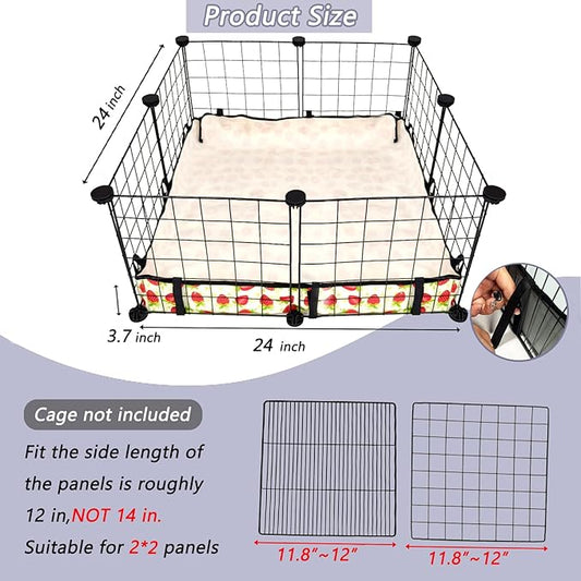 Guinea Pig Cage Liner，Washable Waterproof Oxford Cloth Cage Liners for Small Animals,Hamster Chinchilla Hedgehog Rabbit and Other Small Animals Not Include Cage(24x24 inches)