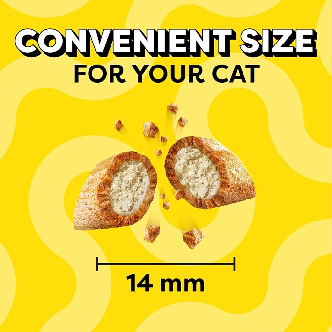 Temptations Jumbo Stuffed Cat Treats, Crunchy and Soft Cat Treats, Tasty Chicken Flavor, 14 oz. Tub
