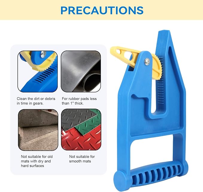 Feroca Heavy Duty Stall Mat Gripper, a Pair of Mat Mover Tool - Effortless Remover for Thick Rubber Mats in Horse Stalls, Barn, Gym, Trailer - Easy Lift & Move to Save Your Back