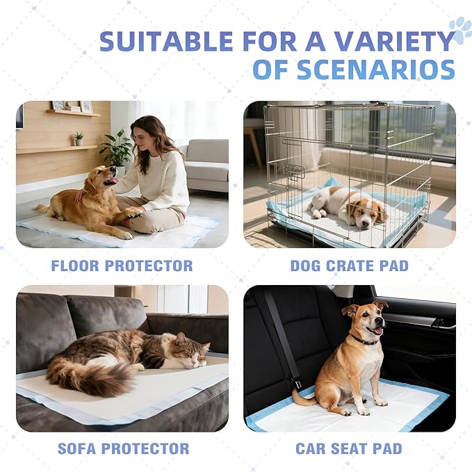 SCLOSE Pee Pads for Dogs Extra Large 30"x36", 50 Count Puppy Pads XXL, Potty Pads for Dogs, Super Absorbent & Leak-Proof, Disposable Training Pads for Puppies, Doggie Pads, Blue
