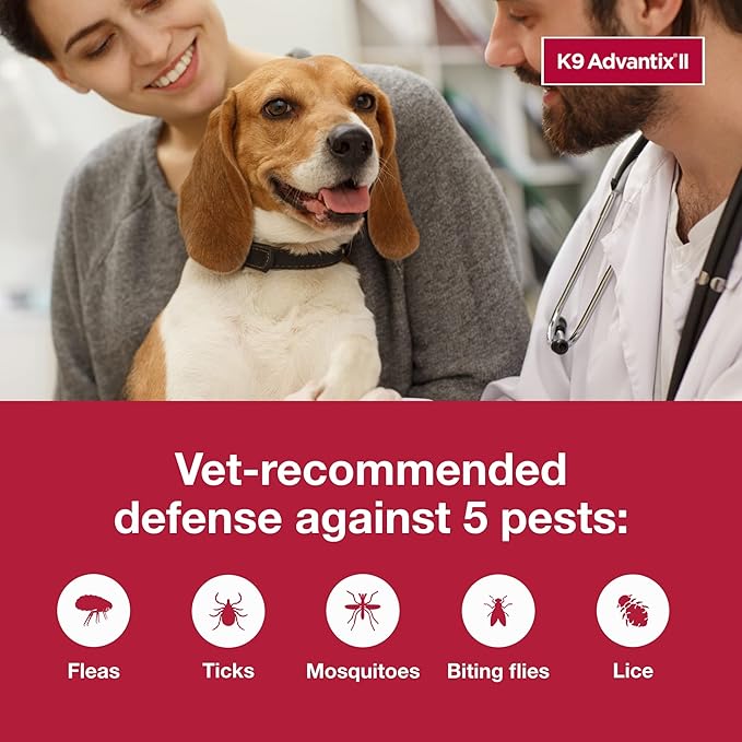 K9 Advantix II Medium Dog Vet-Recommended Flea, Tick & Mosquito Treatment & Prevention | Dogs 11-20 lbs. | 1-Mo Supply (Pack of 3)
