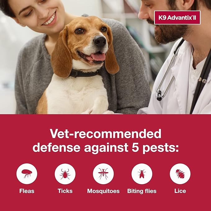 K9 Advantix II Small Dog Vet-Recommended Flea, Tick & Mosquito Treatment & Prevention | Dogs 4-10 lbs. | 1-Mo Supply (Pack of 3)