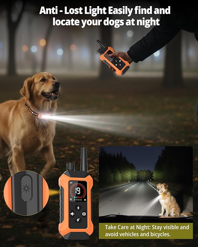 3 Dog Shock Collar with Remote Control (5–150Lbs), 4400FT Waterproof Training Collar for Dogs 3 Pack 5 Training Modes Rechargeable Electric Dog Collar with Light, E collars for Small Medium Large Dogs