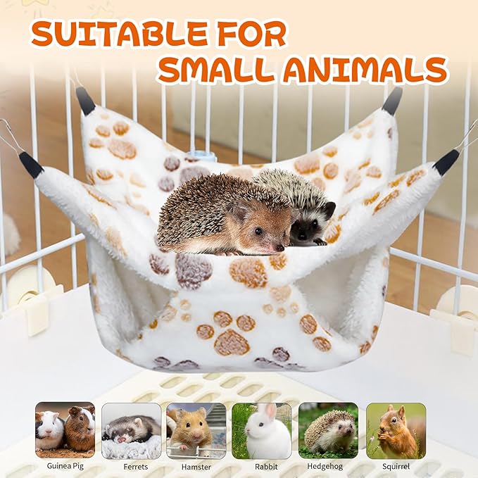 YedsIntu 3 Pcs Guinea Pig Hammock, Rat Ferret Hanging Hammock Guinea Pig Accessories for Small Animals Chinchilla Hamster Parrot Sugar Glider Ferret Squirrel (11"×11")