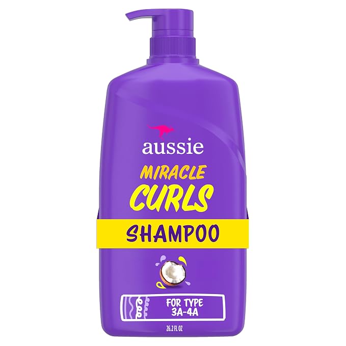 Aussie Miracle Curls Shampoo for Curly Hair with Coconut Oil, Paraben Free, 26.2 Fl Oz