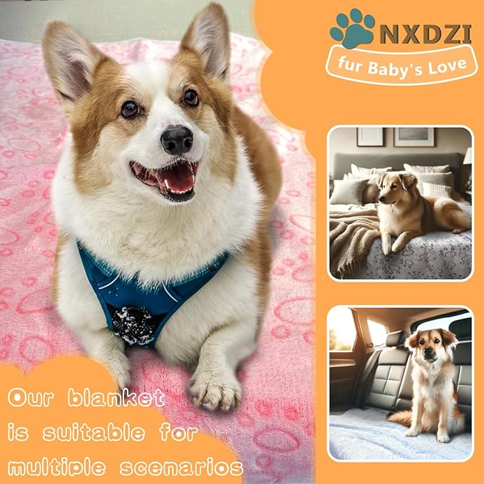 Dog Blankets for Medium Large Dogs Washable, 3 Pack Pet Blanket Washable 41" x 31", Fuzzy Soft Puppy Blanket Throw Cover for Kennel Crate Bed, Blanket for Dogs, Pet Blankets for Dog