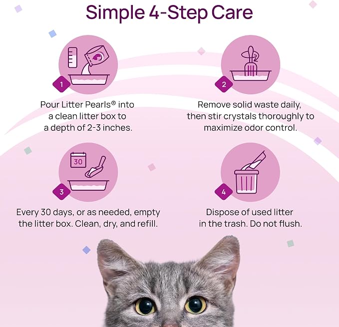 Litter Pearls Micro Crystals Unscented Non-Clumping Crystal Cat Litter with Odorbond, 10.5 Pounds