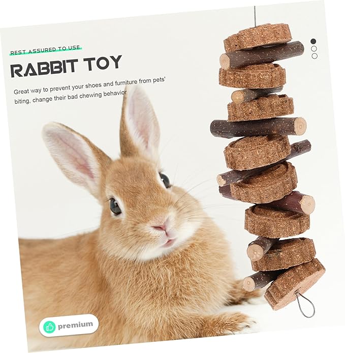Totority Natural Carrot Branch Molar Chewing for Rabbits and Small Pets Healthy Teeth Cleaning Bunny and Guinea Pig Dental Care Treat Safe Non-Toxic Small Animal