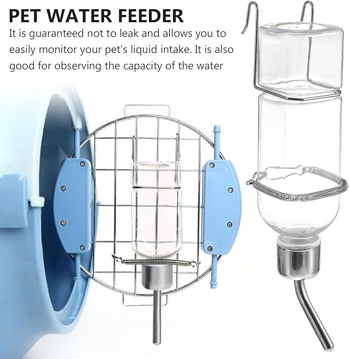 BESTonZON 2pcs 350ml Plastic Pet Water Feeder Bunny Water Fountain Hanging Small Animal Drinking Bottle