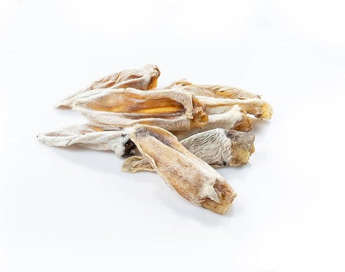 Lamb Ears for Dogs - High Protein, Low Fat Chew Treats | Gluten Free, Soya Free Lambs Ear Snack | 100% Natural with Fur, Healthy Chews for Canines | Long Lasting Dental Support | Grain Free | 3.5oz