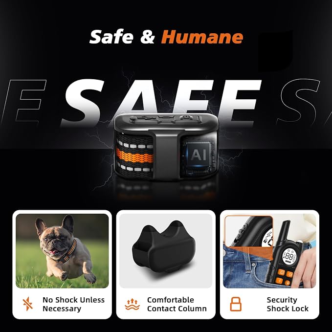 Ultra Compact Dog Shock Collar, Lightest Dog Training Collar with Remote for Small Dogs 5-30lbs & Medium Dogs/Puppies, Waterproof, Rechargeable, 1300ft Range(Orange&Small)