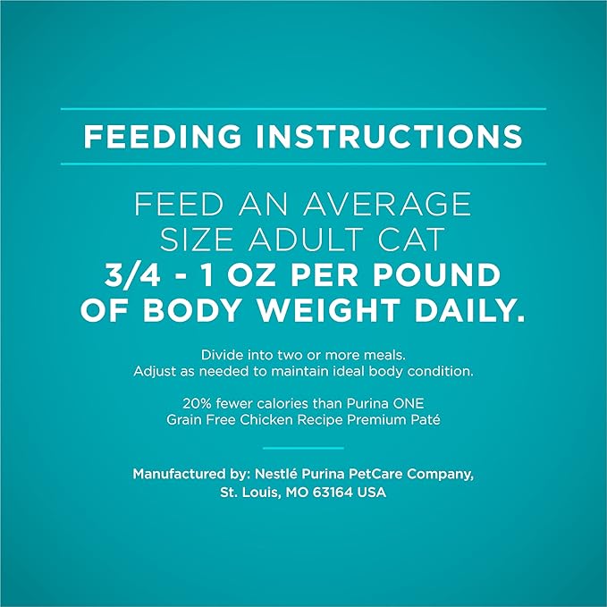 Purina ONE Natural Weight Control Wet Cat Food, Ideal Weight Tender Salmon Recipe - (24) 3 oz. Pull-Top Cans