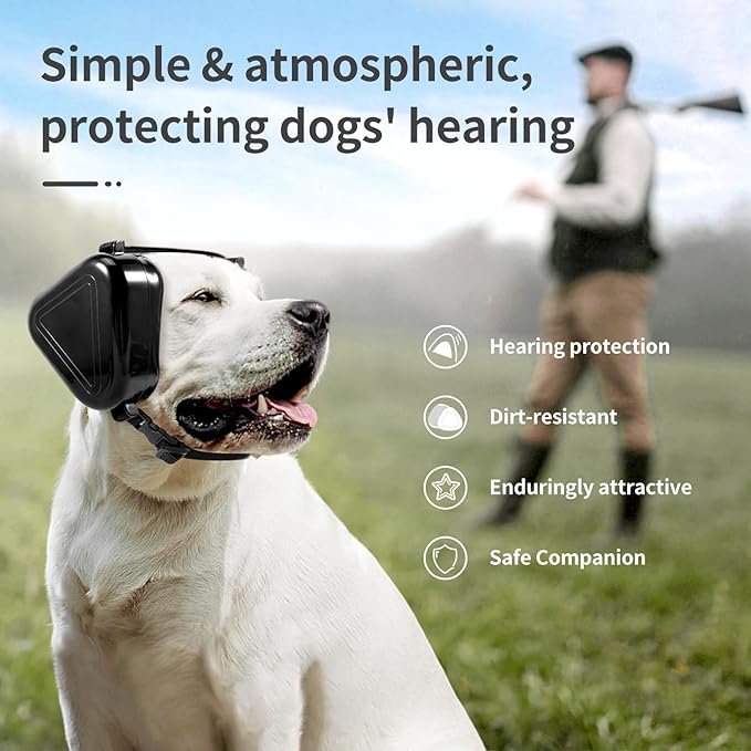 Dog Ear Muffs Noise Protection, Noise Cancelling Headphones for Dogs, Ear Covers for Hearing Protection and Anxiety - Black