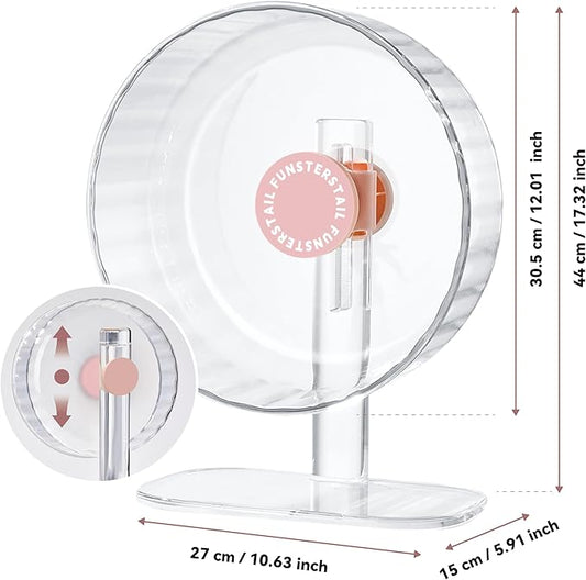 Super Silent Hamster Wheel 12 Inch, Magnetic Large Rat Wheel for Chinchilla, Gerbil, Guinea Pig, Cat, Mouse, Sugar Glider and Dwarf, Syrian Hamster Accessories (Peach Pink)