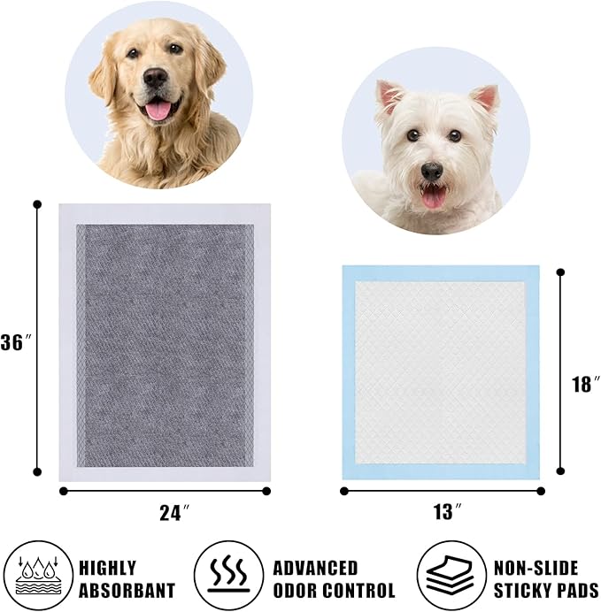 Dog and Puppy Training Pads， Disposable Dog Pee Pads (150, 13"*18" (33*45cm))